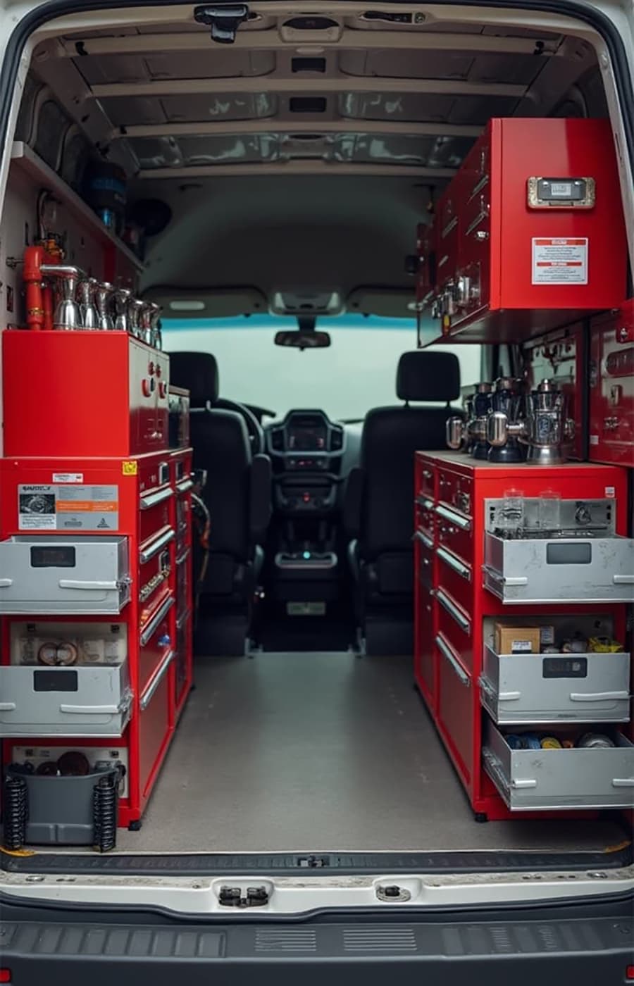 Organized HVAC service van
